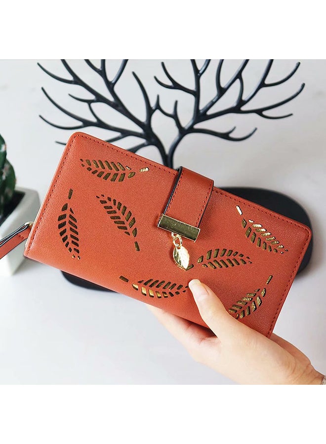 VILILY Sleek Lightweight Casual Wallet Brown/Gold - Image 3